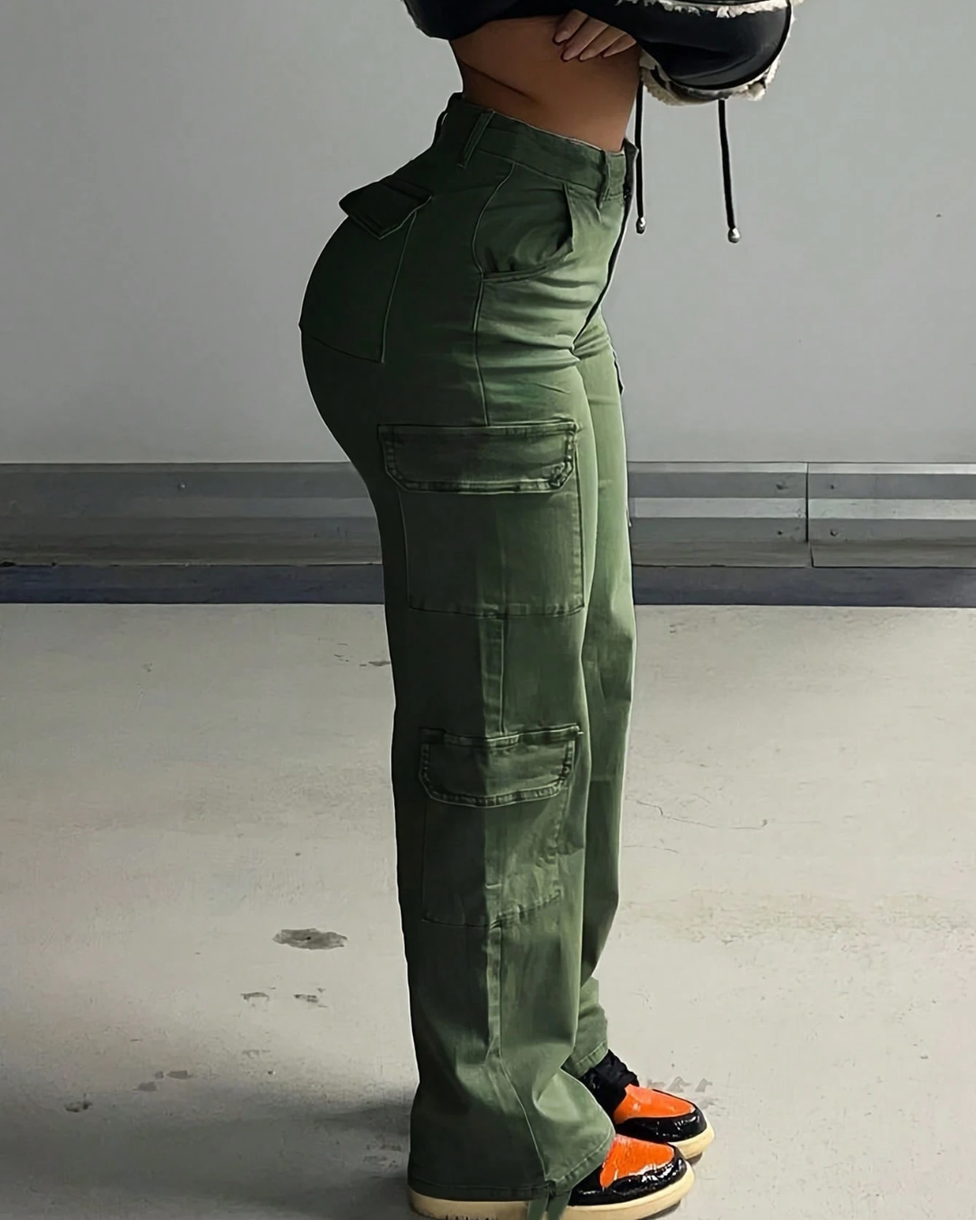 Cargo Pants with Talie Înaltă pentru Femei with Multiple Buzunare