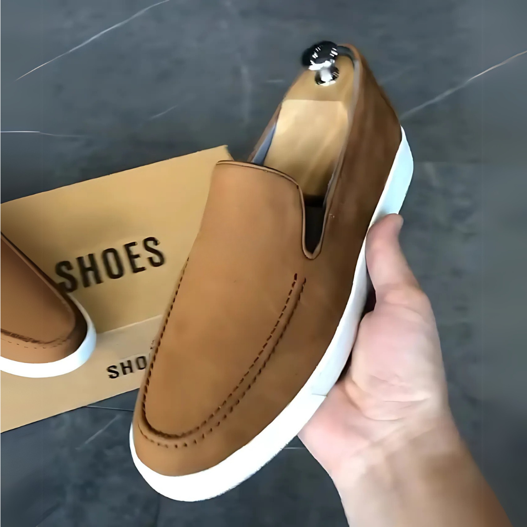 Pantofi Casul Clasici Din Piele Întoarsă Lucrați Manual Pentru Bărbați