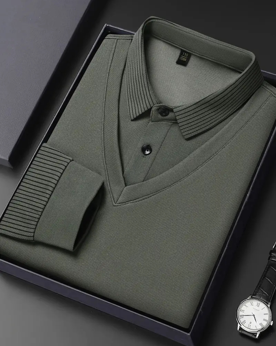 Cămașă din Două Piese cu Guler Fals în Dungi pentru Bărbați®