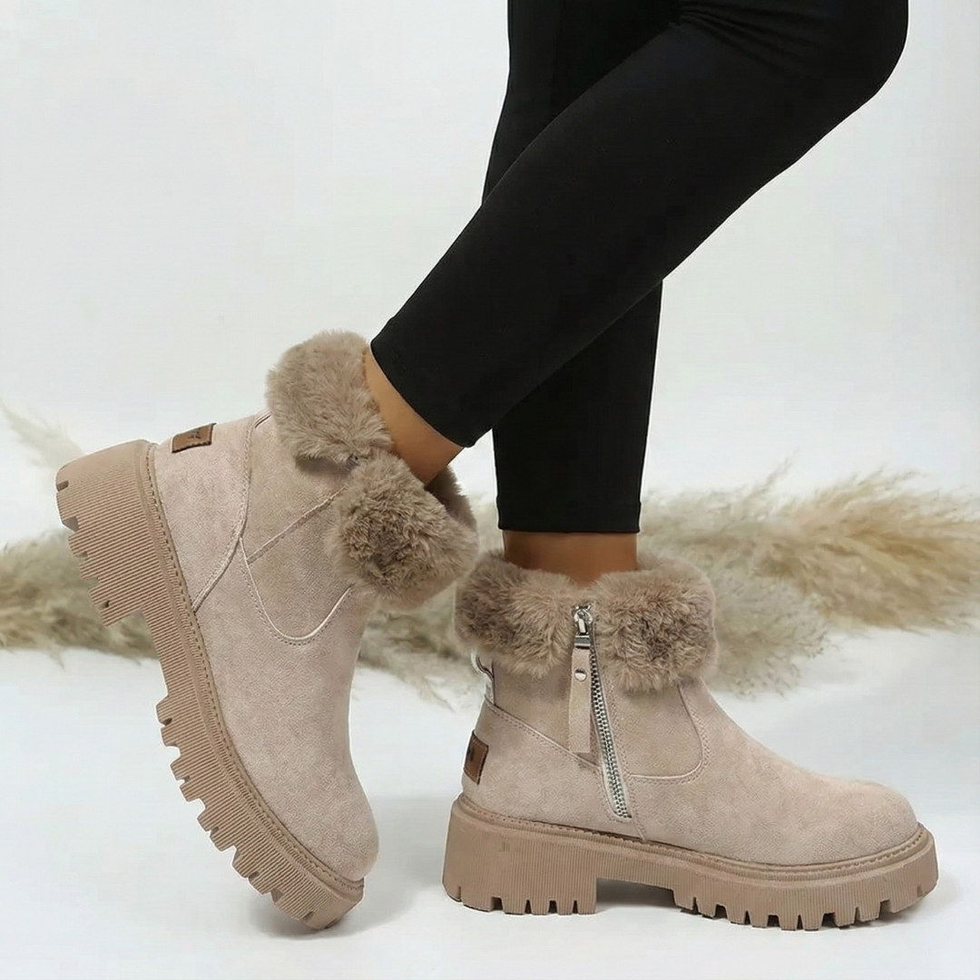 Ghete de iarnă cu căptușeală călduroasă și talpă robustă pentru femei