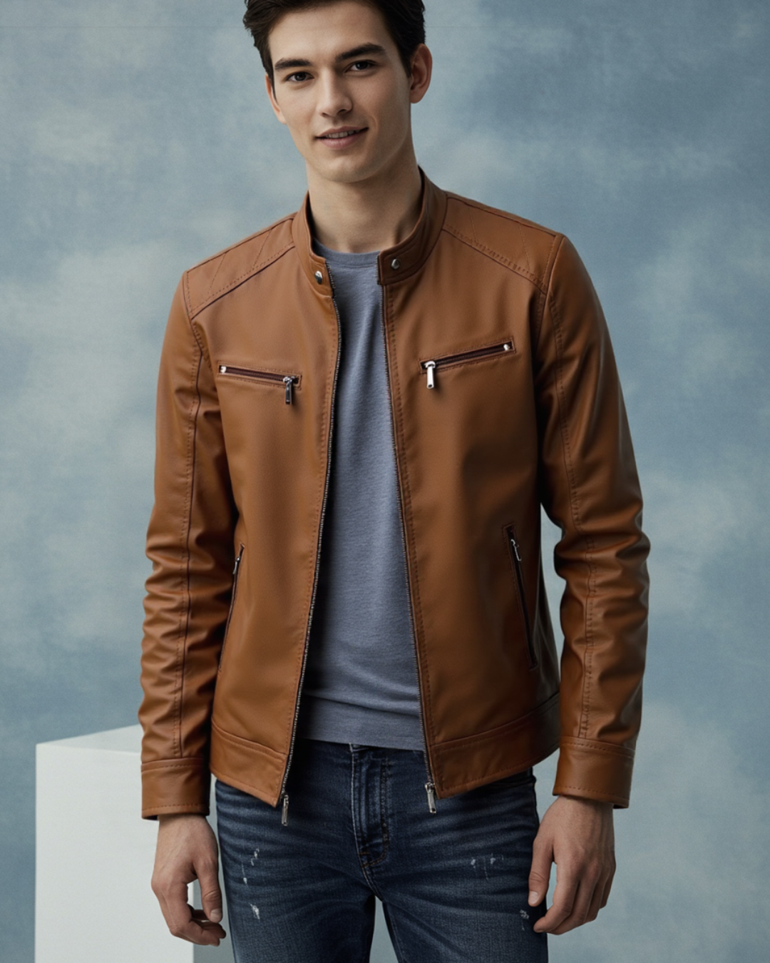 Jacheta din piele pentru bărbați