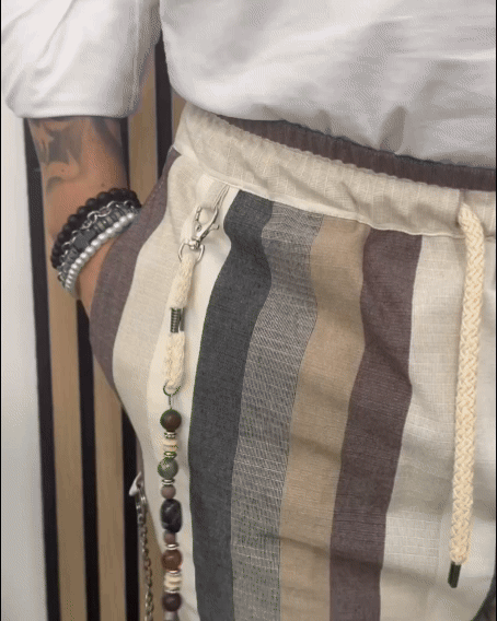 Pantaloni Dungați cu Efect de in Pentru Bărbați