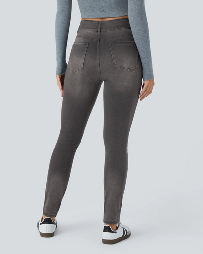 Blugi Flexibili cu Talie înaltă și Confort Total