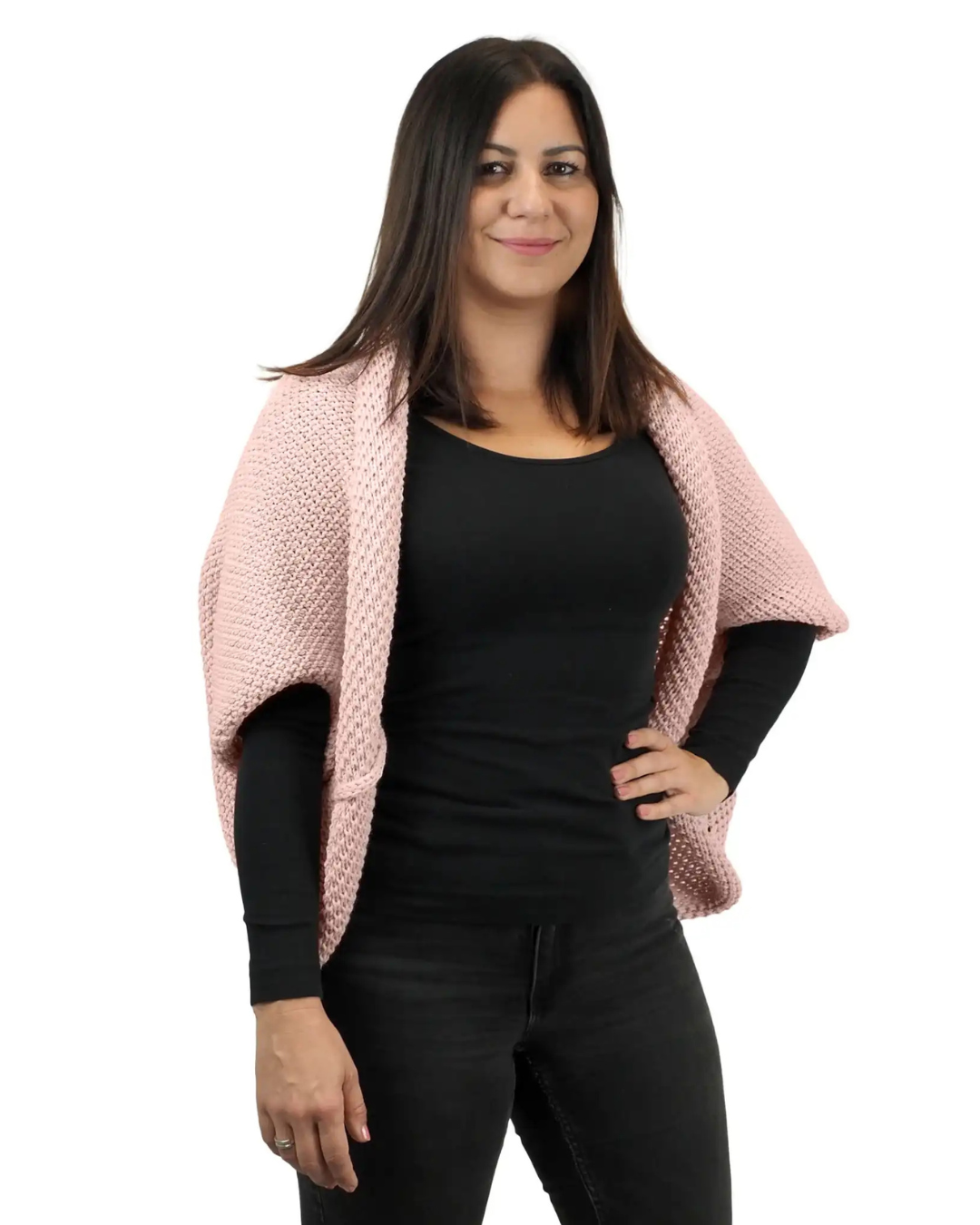 Cardigan tricotat cu design învelitor pentru femei®