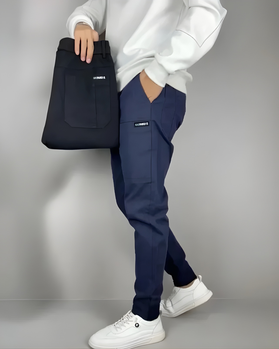 Pantaloni elastic premium ajustati pentru bărbați