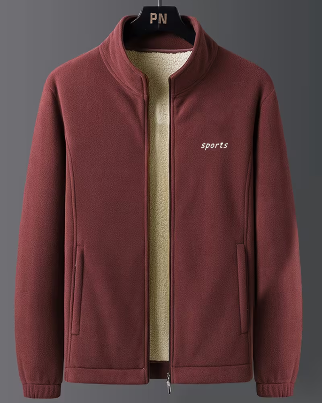 Jacheta termică căptușită cu blană artificială pentru bărbați