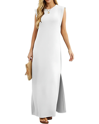 Rochie lungă și lung, cuzunare laterale