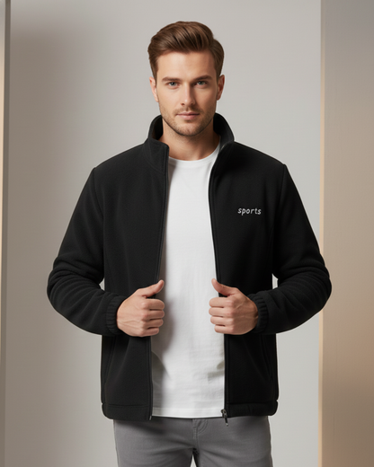 Jacheta termică căptușită cu blană artificială pentru bărbați