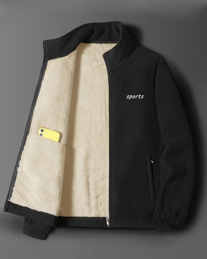 Jacheta termică căptușită cu blană artificială pentru bărbați