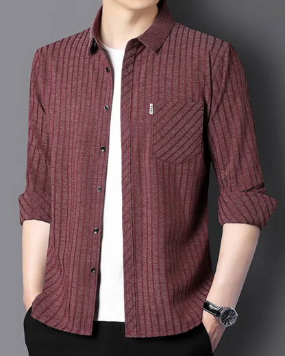 Cămăși cu Guler cu Rever în Dungi Pentru Bărbați