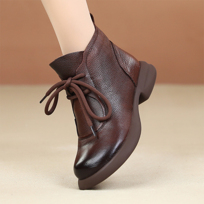 Ghete din piele naturală cu toc pentru femei