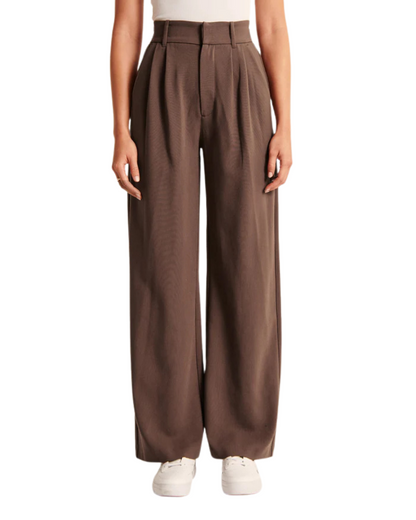 Pantaloni cu Talie Înaltă pentru Femei, cu Crăpături Elegante și Croială Largă