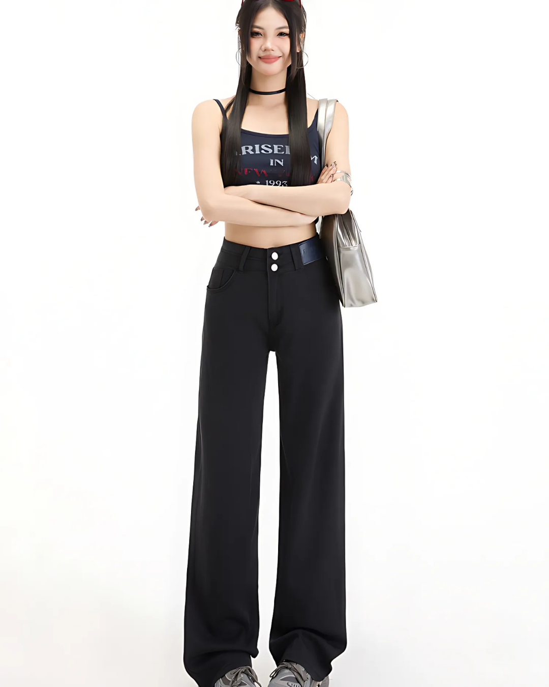 Long Pants Pentru femei cu doi Nasturi