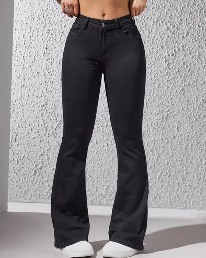 Pantaloni scurți, croială înaltă, stil clopot 