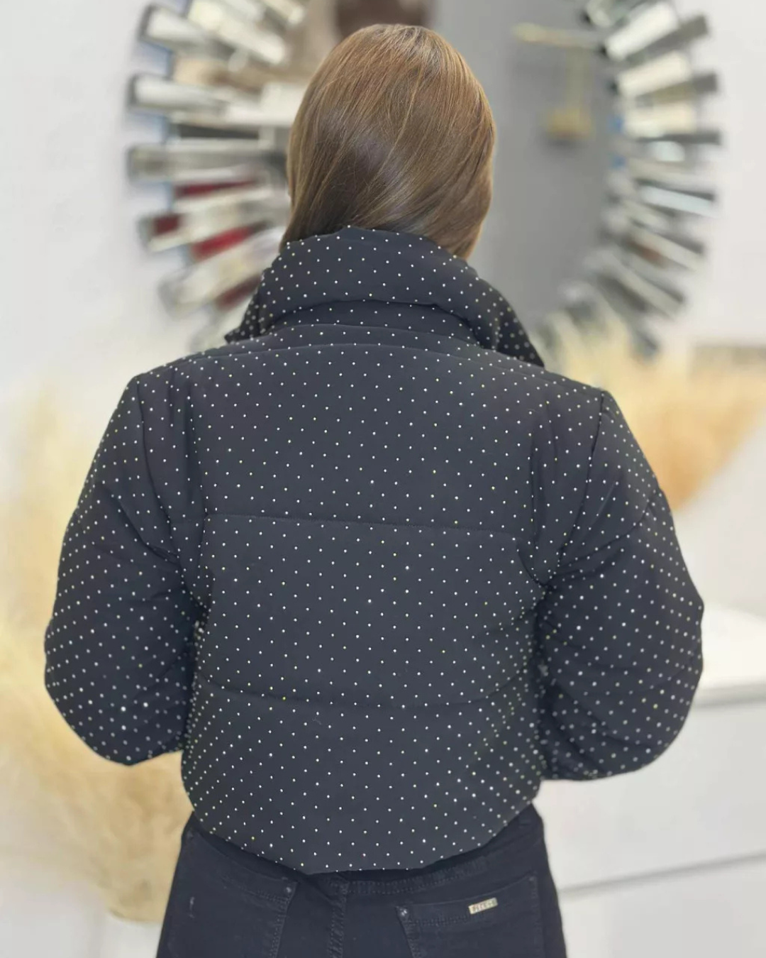 Palton de iarnă pentru femei cu pietre decorative și fermoar®