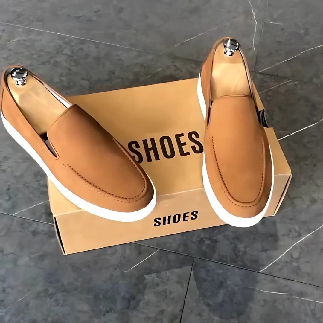 Pantofi Casul Clasici Din Piele Întoarsă Lucrați Manual Pentru Bărbați