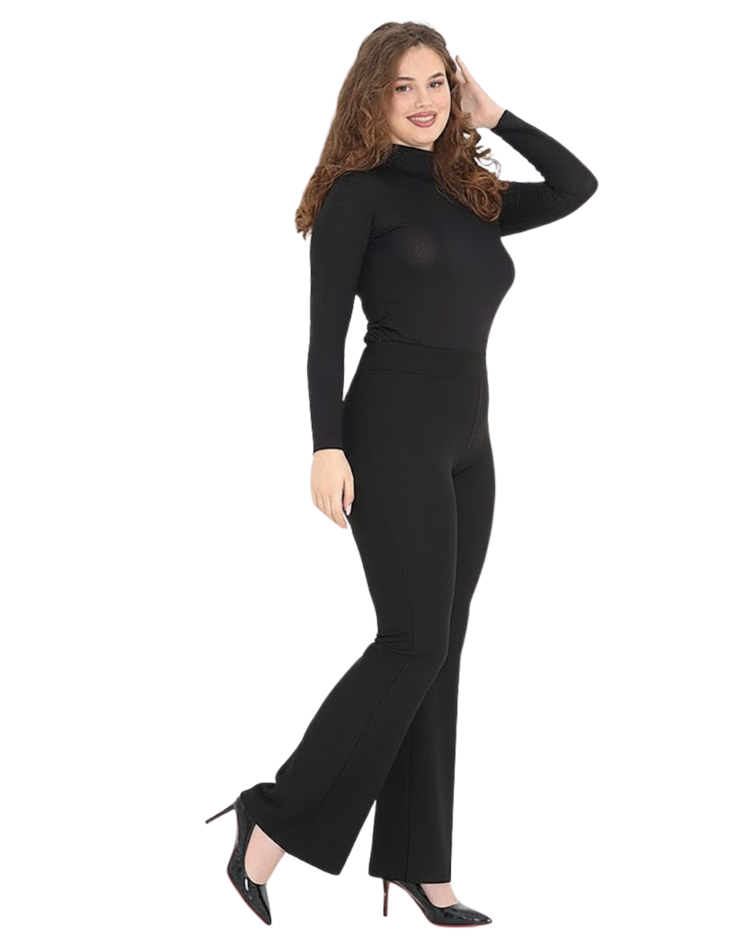 Pantaloni Moderni cu Croială Largă și Țesătură Elastică