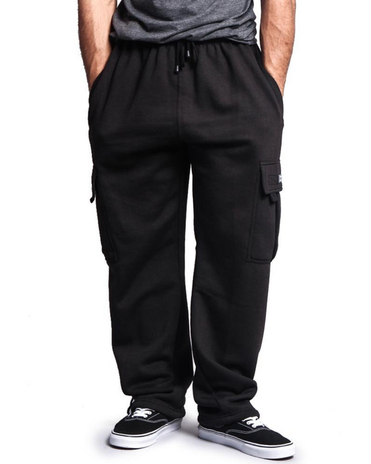 Long Cargo Pants Pentru Bărbați din Lână Groasă cu Talie Elastică 