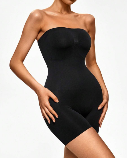 Seamless Body Shaper Pentru Femei cu Bretele Detașabile 