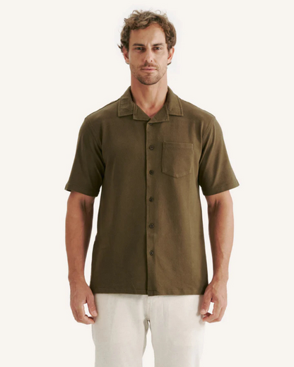Cămașă din în cu mâneci scurte și nasturi pentru bărbați 