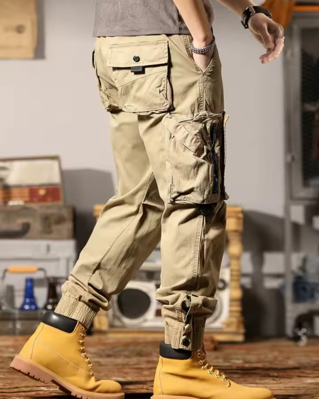 Pantaloni cargo vintage pentru bărbați în stil american 