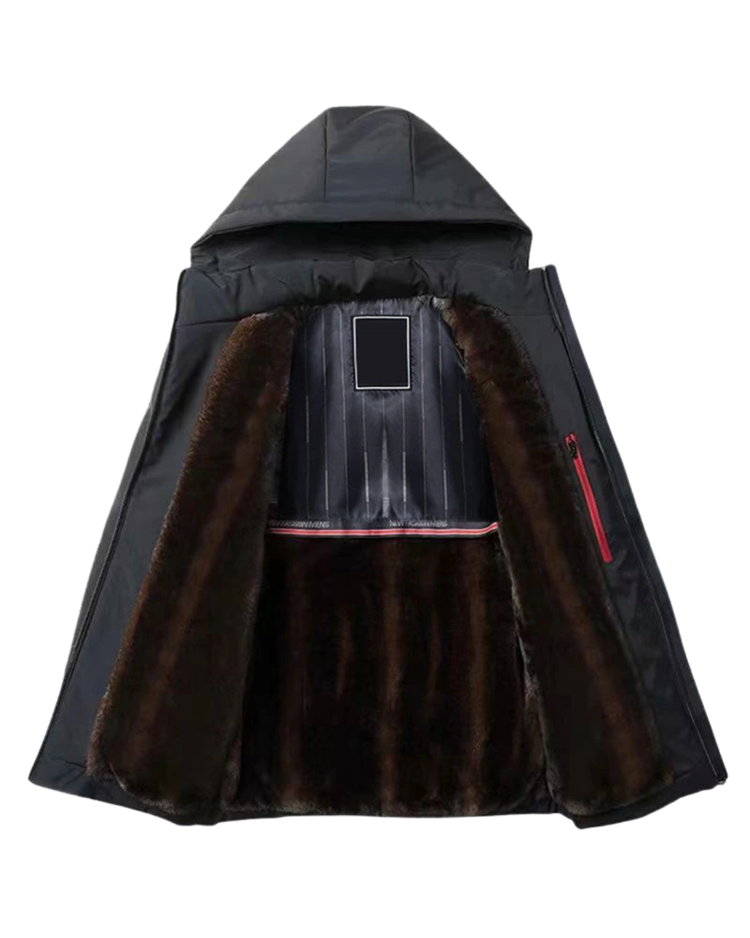 Jachetă cu Glugă Detașabilă și Căptușeală Caldă Pentru Bărbați