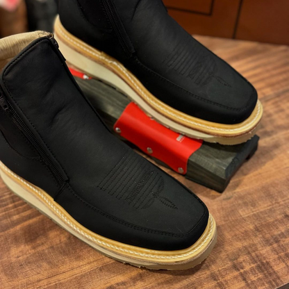 Cizme retro cu vârf pătrat pentru bărbați