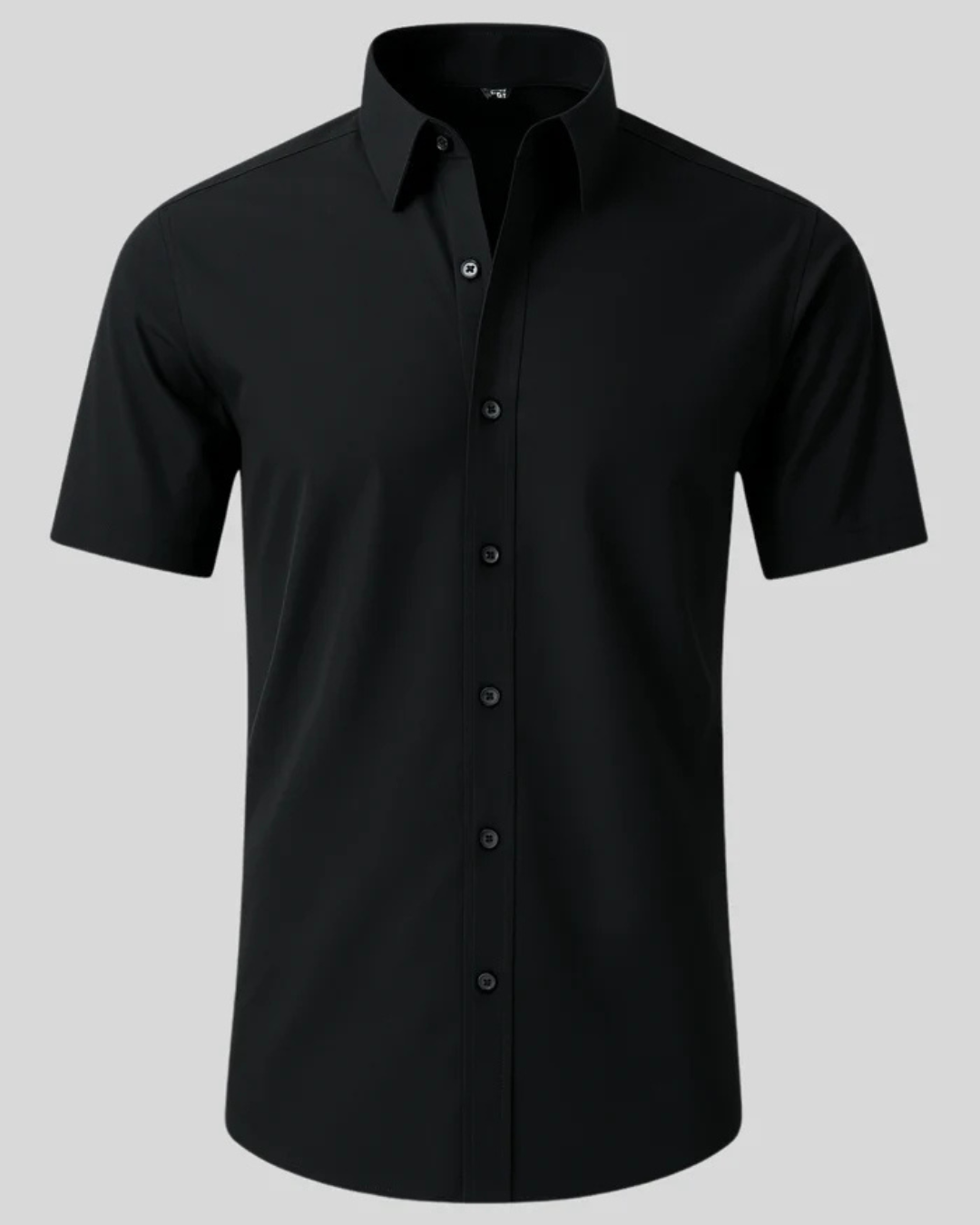 Tricou elastic cu nasturi și mâneci scurte 