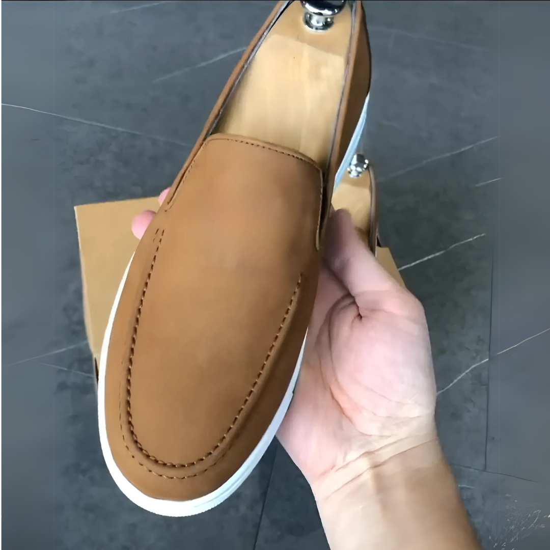 Pantofi Casul Clasici Din Piele Întoarsă Lucrați Manual Pentru Bărbați