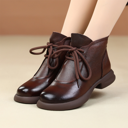 Ghete din piele naturală cu toc pentru femei