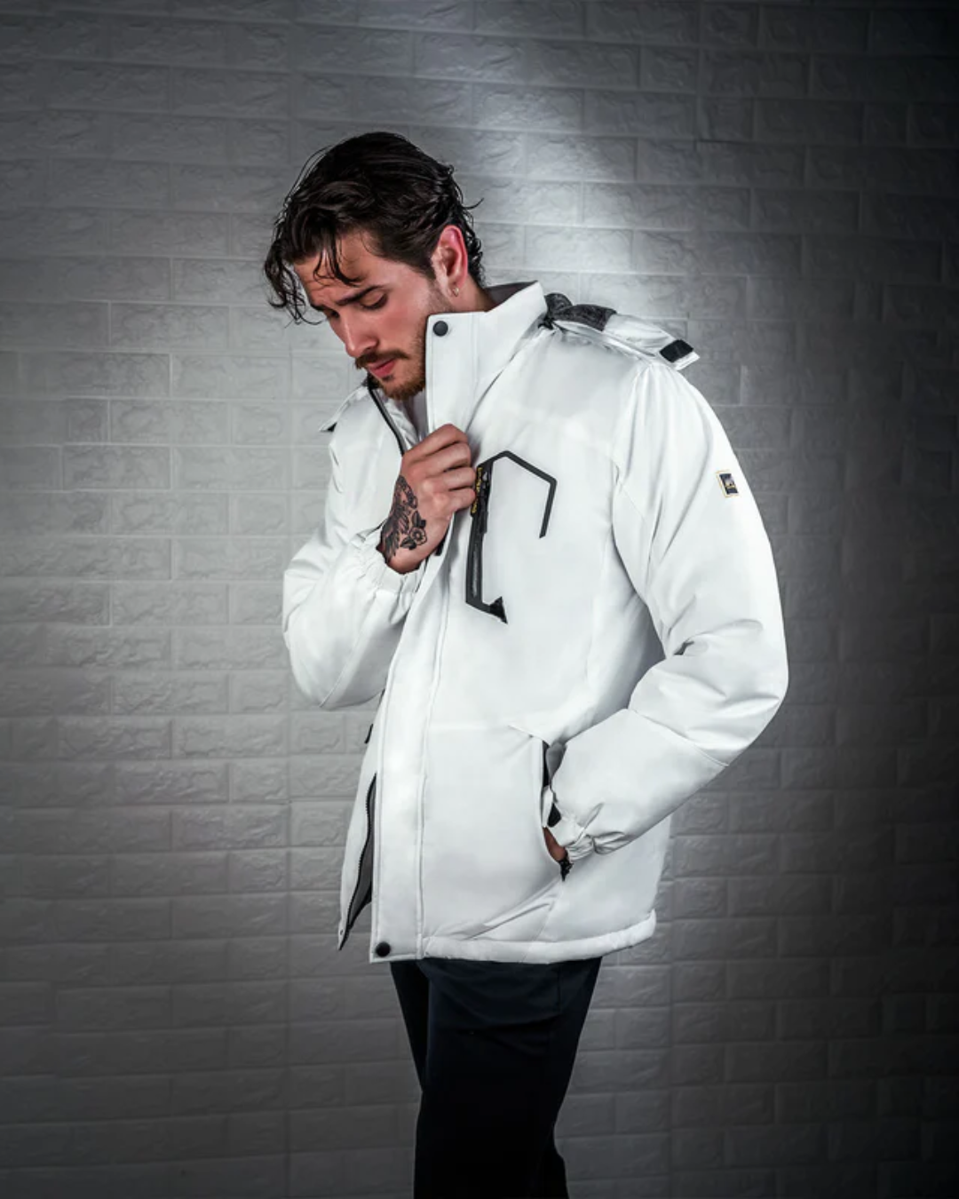 Haină de iarnă pentru bărbați cu căptușeală interioară călduroasă