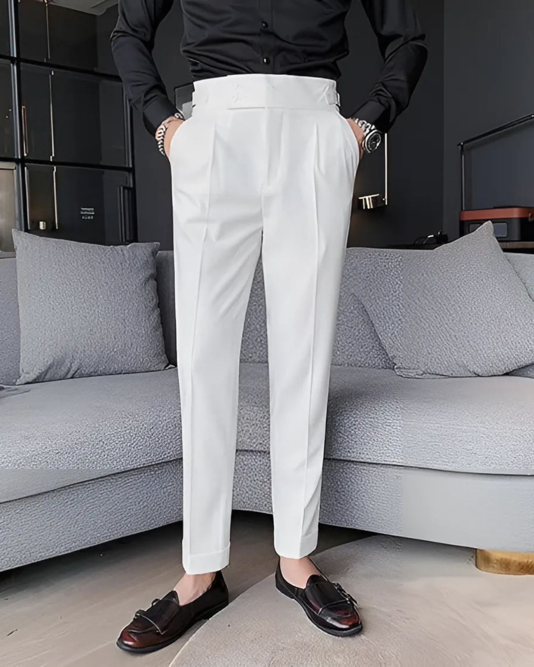 Pantaloni Casual Pentru Bărbați în Culori uni