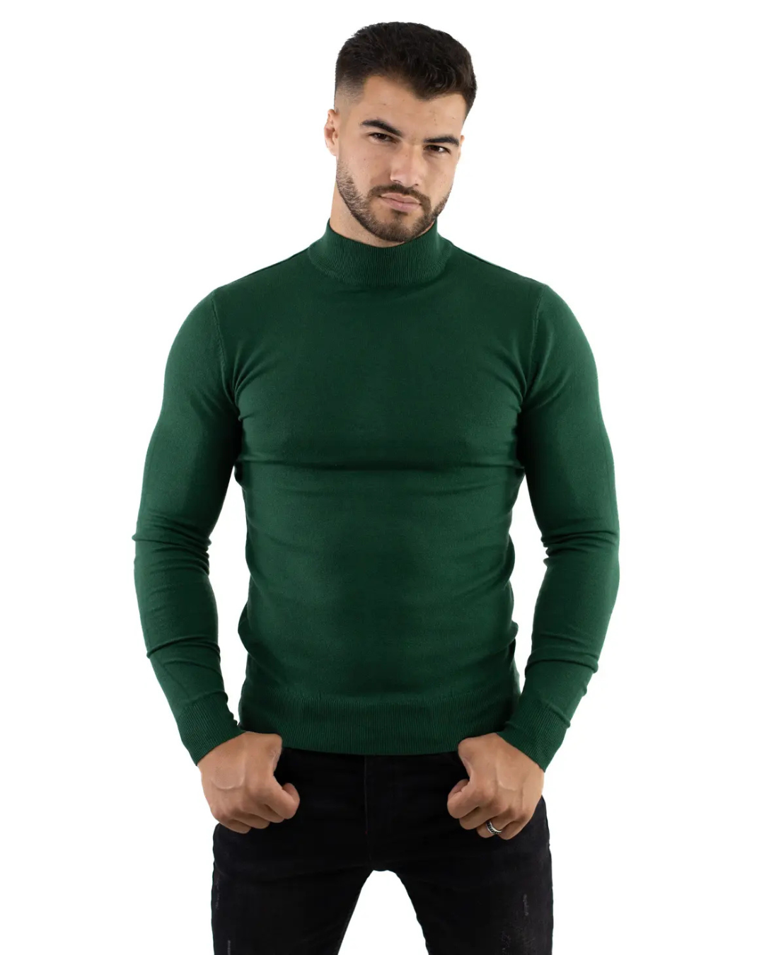Pulover cu guler semi-înalt pentru bărbați