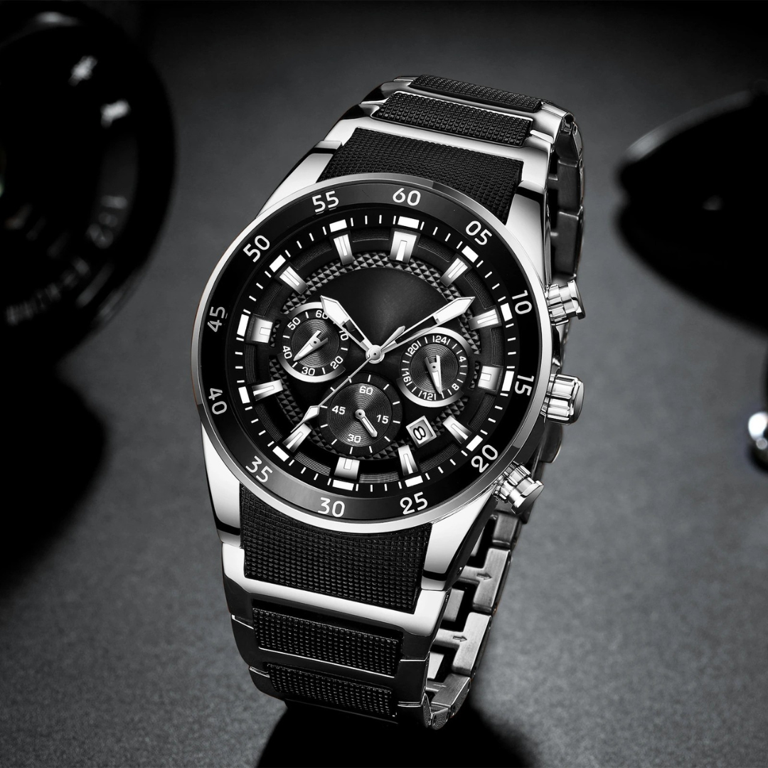 Ceas multifuncțional din cuarț rezistent la apă pentru bărbați