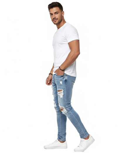 Blugi skinny cu rupturi în stil urban pentru bărbați®