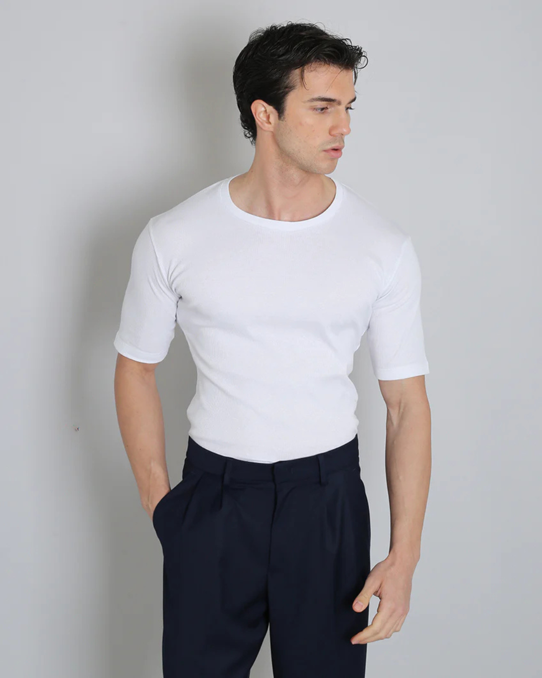 Cămăși cu Mânecă Scurtă și Gât Rotund Pentru Bărbați 