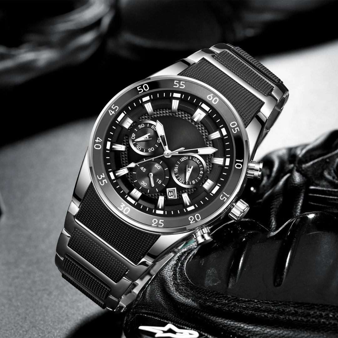 Ceas multifuncțional din cuarț rezistent la apă pentru bărbați