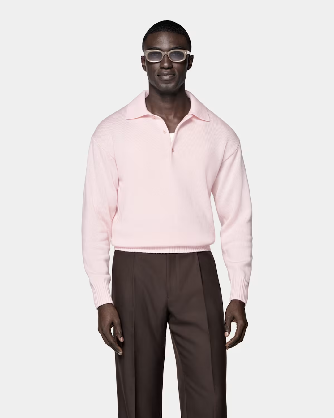 Tricou Polo cu Mânecă Lungă din Tricot Premium pentru Bărbați