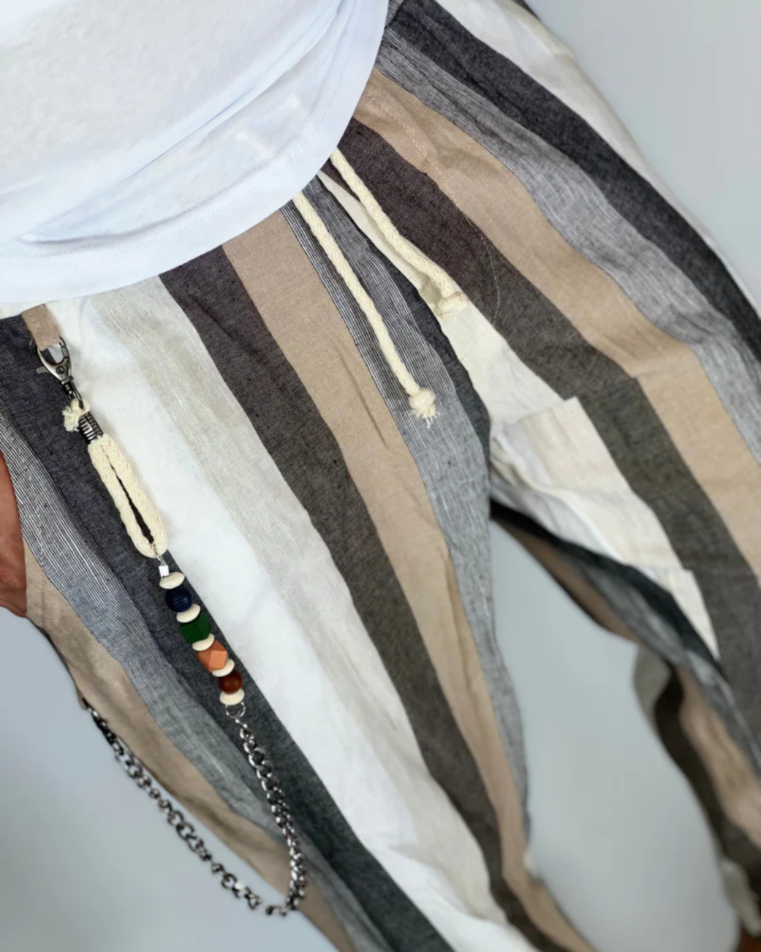 Pantaloni Dungați cu Efect de in Pentru Bărbați