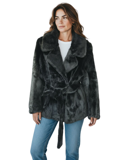 Jachetă din piele sintetică cu stil sofisticat pentru femei®