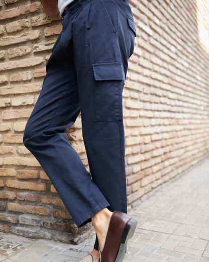 Pantaloni Cargo Din in și Bumbac Pentru Bărbați