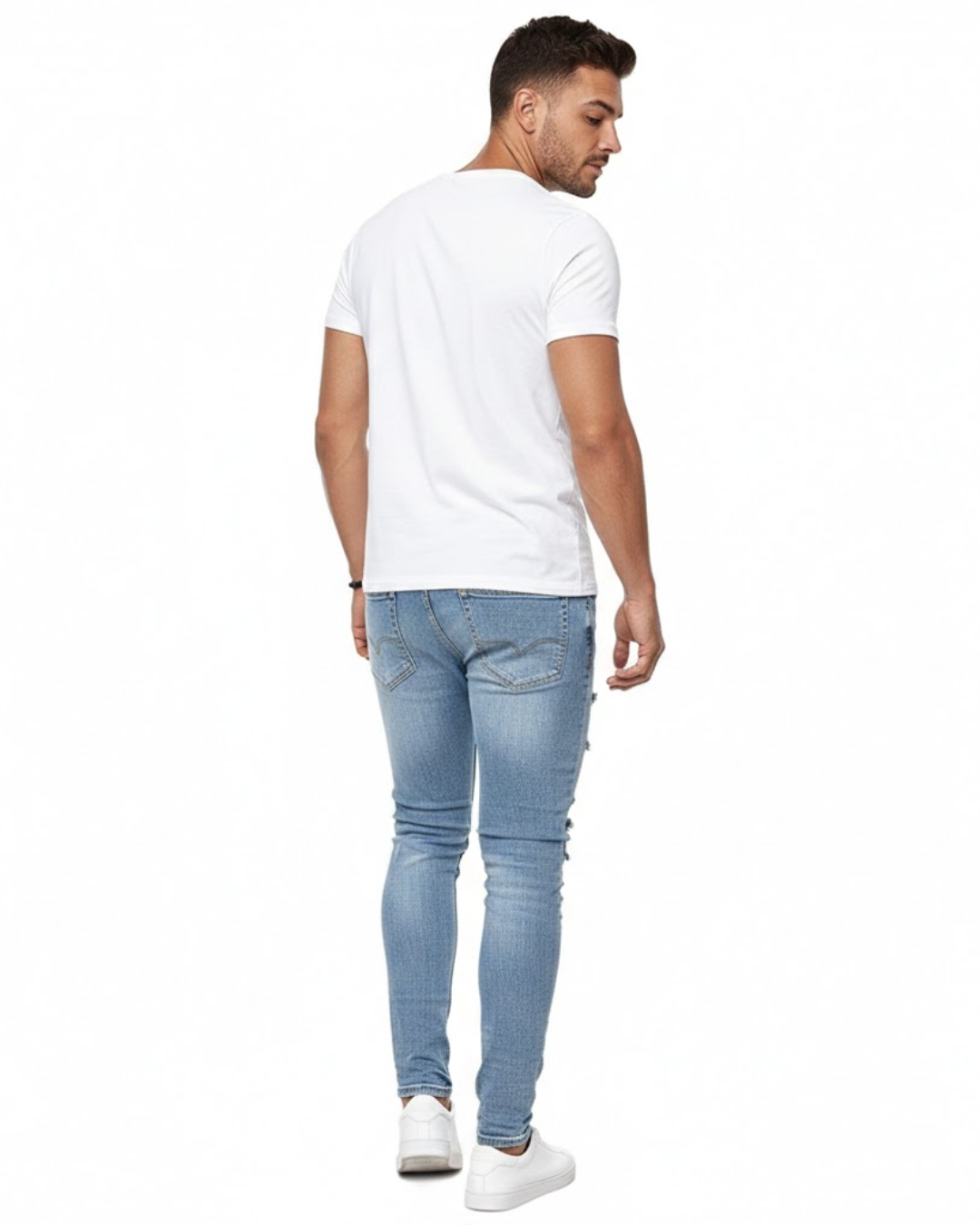 Blugi skinny cu rupturi în stil urban pentru bărbați®