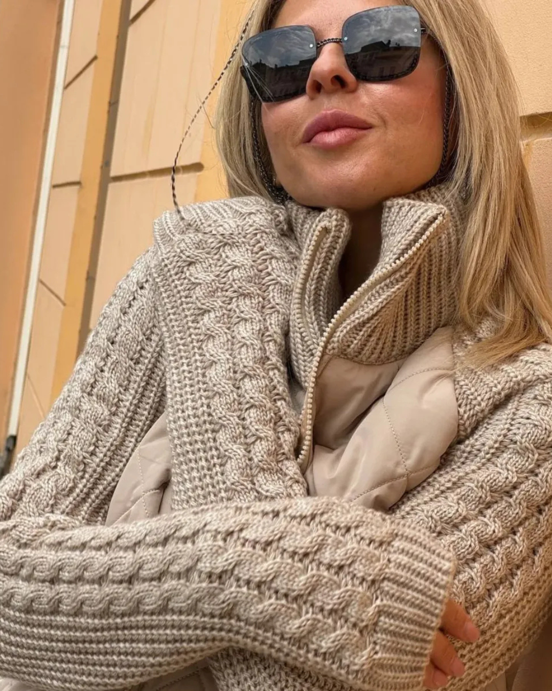 Jachetă casual cu mâneci lungi și fermoar pentru femei®