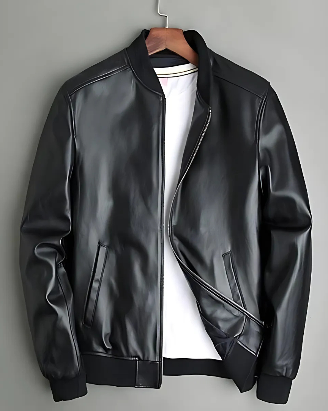 Jachetă bomber din piele pentru bărbați®