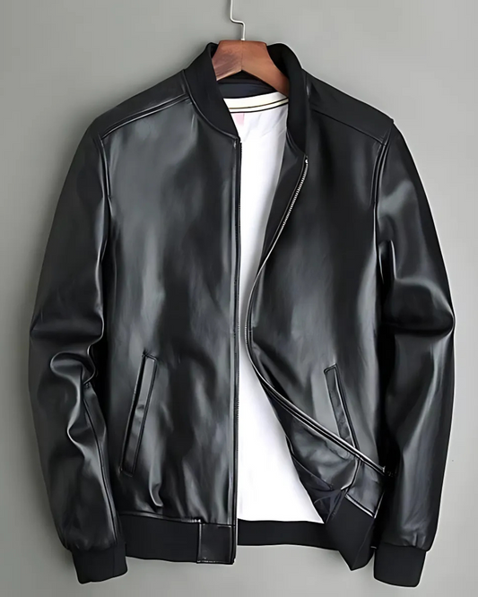 Jachetă bomber din piele pentru bărbați