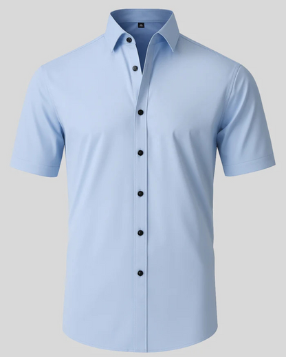 Tricou elastic cu nasturi și mâneci scurte 