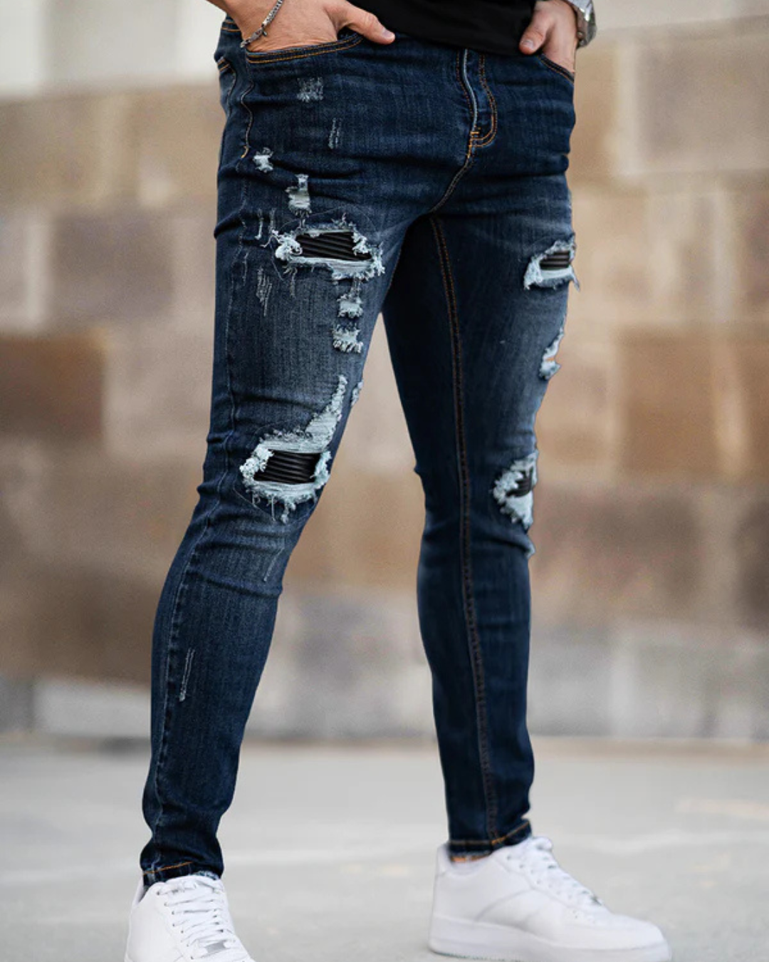 Blugi Slim Fit Elastici pentru Bărbați