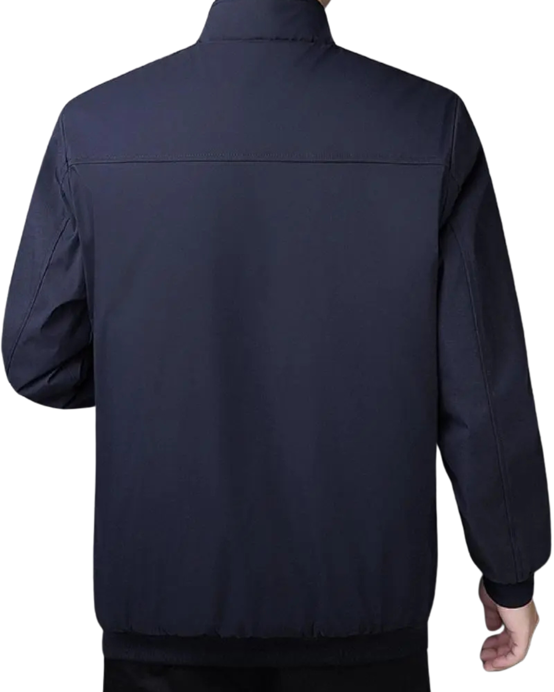 Palton din lână pentru bărbați cu căptușeală termică și închidere cu fermoar cu guler înalt în culoare uni®