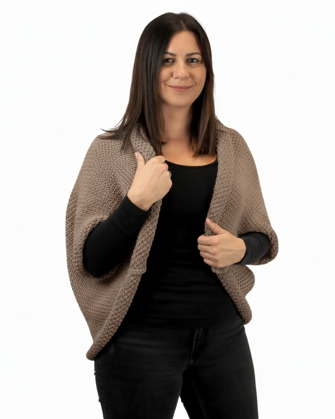 Cardigan tricotat cu design învelitor pentru femei®