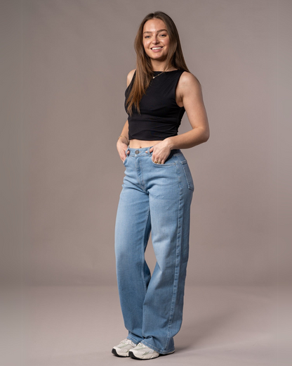 Pantaloni cu Talie Înaltă și Croială Alungită pentru Femei